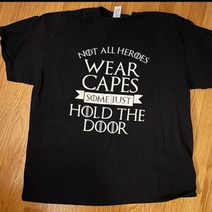 Game of thrones men’s black t shirt XL hold the door quote